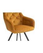 Fever - Poltrona con funzione girevole a 360° giallo senape e nero - 61x62x85 cm