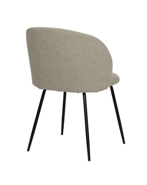 Sit - Lot de 2 chaises Sit&Chairs housse taupe, pieds noir mat - 60x48x78cm