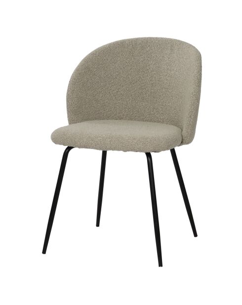 Sit - Lot de 2 chaises Sit&Chairs housse taupe, pieds noir mat - 60x48x78cm