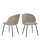 Sit - Lot de 2 chaises Sit&Chairs housse taupe, pieds noir mat - 60x48x78cm