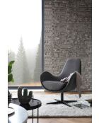 Fever - poltrona con funzione girevole grigio scuro, nero - 72x69x85 cm