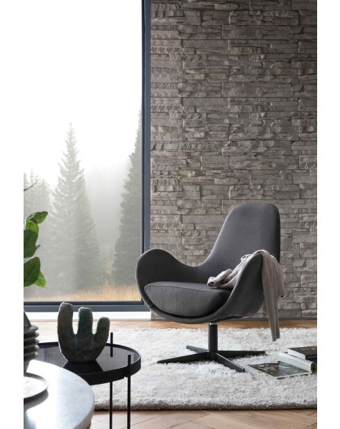 Fever - poltrona con funzione girevole grigio scuro, nero - 72x69x85 cm