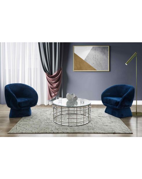 Fever - Mesita plateada - D.90 cm