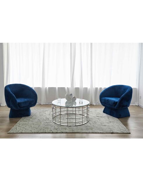 Fever - Mesita plateada - D.90 cm