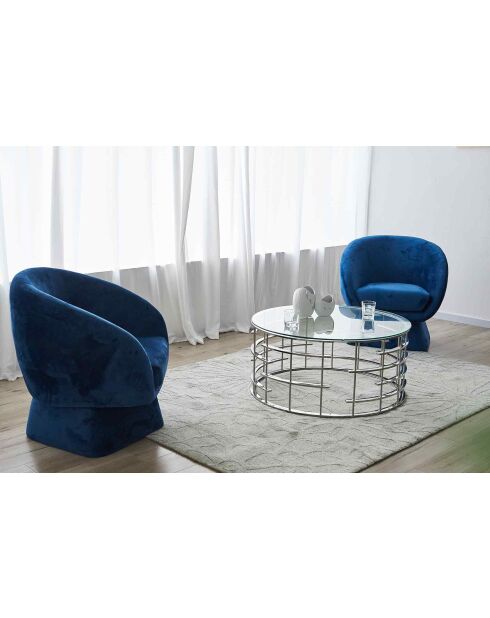 Fever - Mesita plateada - D.90 cm