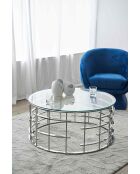 Fever - Mesita plateada - D.90 cm