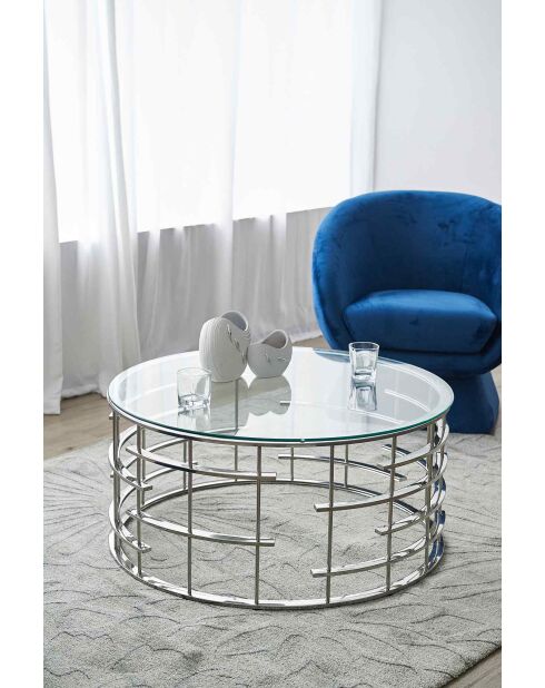 Fever - Mesita plateada - D.90 cm