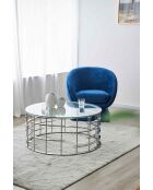 Fever - Mesita plateada - D.90 cm