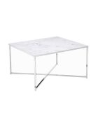 Fever - mesita blanca/cromada-80x80x45 cm