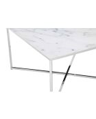 Fever - mesita blanca/cromada-80x80x45 cm