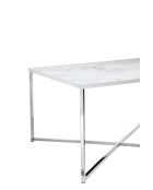 Fever - mesita blanca/cromada-80x80x45 cm