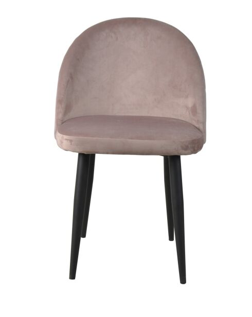 Sit - Lot de 2 chaises Sit&Chairs cadre noir, couverture vieux rose - 49x52,5x79cm