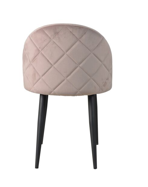 Sit - Lot de 2 chaises Sit&Chairs cadre noir, couverture vieux rose - 49x52,5x79cm