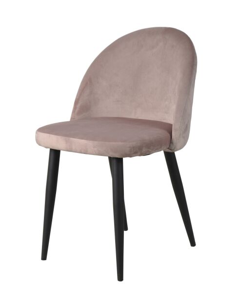 Sit - Lot de 2 chaises Sit&Chairs cadre noir, couverture vieux rose - 49x52,5x79cm