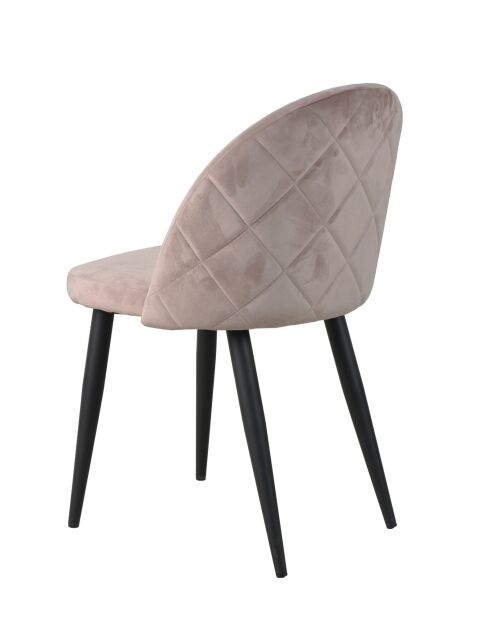 Sit - Lot de 2 chaises Sit&Chairs cadre noir, couverture vieux rose - 49x52,5x79cm