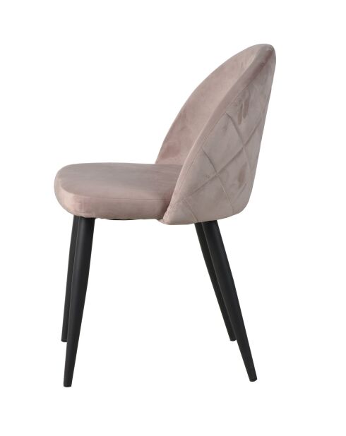 Sit - Lot de 2 chaises Sit&Chairs cadre noir, couverture vieux rose - 49x52,5x79cm