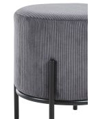 Fever - Pouf rembourré velours côtelé gris - D.35 cm