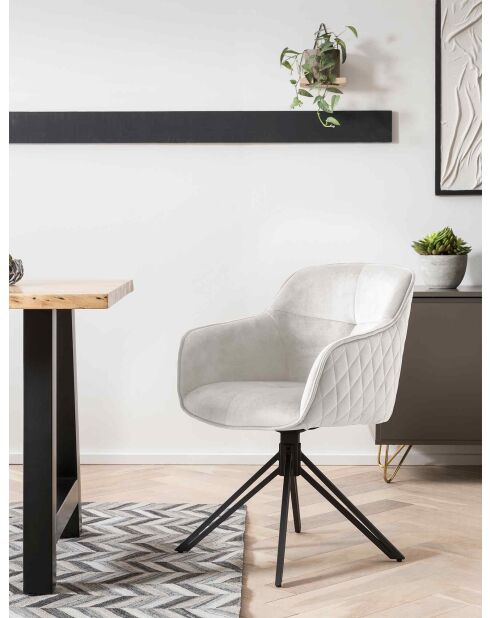 Fever - poltrona con trapuntatura a nido d'ape, beige - 59x60x83 cm