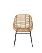 Sit - Lot de 2 fauteuil Rattan naturel,cadre noir antique - 56x59x84cm