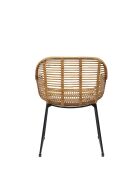 Sit - Lot de 2 fauteuil Rattan naturel,cadre noir antique - 56x59x84cm