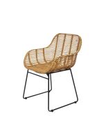 Sit - Lot de 2 fauteuil Rattan naturel,cadre noir antique - 56x59x84cm