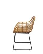 Sit - Lot de 2 fauteuil Rattan naturel,cadre noir antique - 56x59x84cm