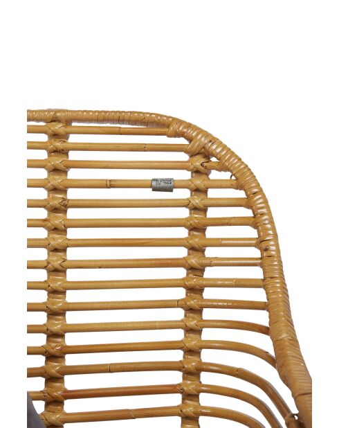 Sit - Lot de 2 fauteuil Rattan naturel,cadre noir antique - 56x59x84cm