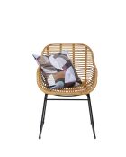 Sit - Lot de 2 fauteuil Rattan naturel,cadre noir antique - 56x59x84cm