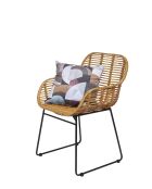 Sit - Lot de 2 fauteuil Rattan naturel,cadre noir antique - 56x59x84cm