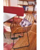 Sit - Lot de 2 fauteuil Rattan naturel,cadre noir antique - 56x59x84cm