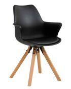 Fever - Set van 2 fauteuils met zwarte plastic schaal - 58x61x84 cm
