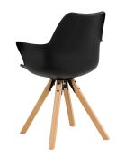 Fever - Set van 2 fauteuils met zwarte plastic schaal - 58x61x84 cm