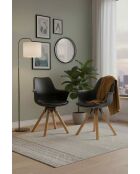 Fever - Set van 2 fauteuils met zwarte plastic schaal - 58x61x84 cm