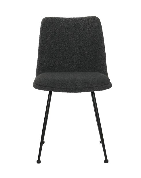 Sit - Lot de 2 chaises Sit&Chairs housse noire, pieds noirs mats - 58,5x46x83cm