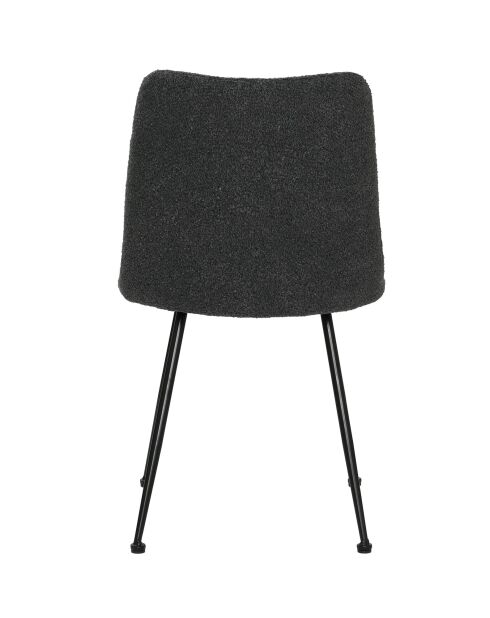 Sit - Lot de 2 chaises Sit&Chairs housse noire, pieds noirs mats - 58,5x46x83cm