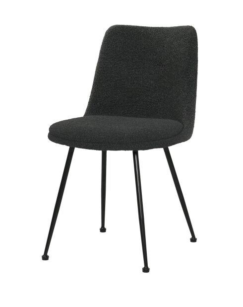 Sit - Lot de 2 chaises Sit&Chairs housse noire, pieds noirs mats - 58,5x46x83cm