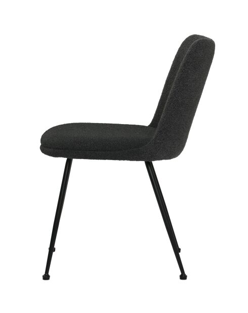Sit - Lot de 2 chaises Sit&Chairs housse noire, pieds noirs mats - 58,5x46x83cm