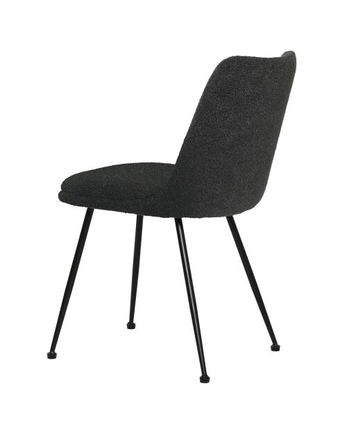 Sit - Lot de 2 chaises Sit&Chairs housse noire, pieds noirs mats - 58,5x46x83cm