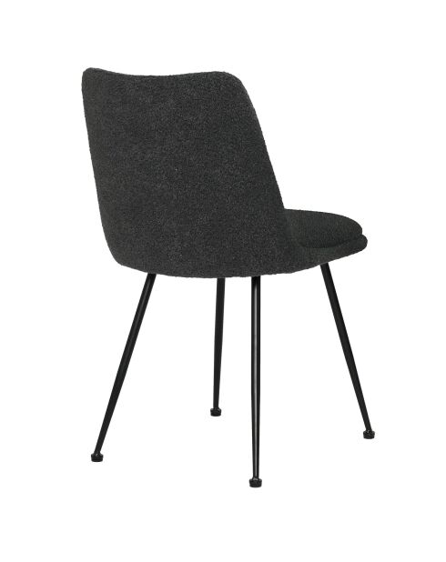 Sit - Lot de 2 chaises Sit&Chairs housse noire, pieds noirs mats - 58,5x46x83cm