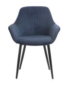 Fever - 2 Chaises aspect cordon bleu foncé/noir- 64x59x86 cm