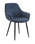 Fever - 2 Chaises aspect cordon bleu foncé/noir- 64x59x86 cm