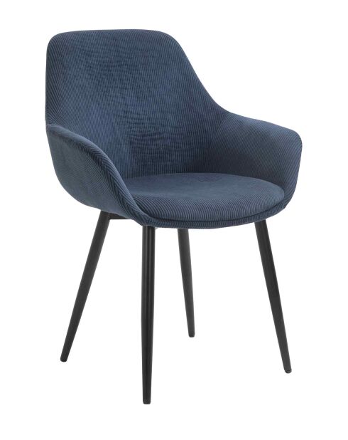 Fever - 2 Chaises aspect cordon bleu foncé/noir- 64x59x86 cm
