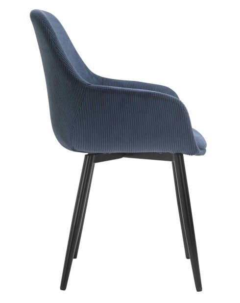 Fever - 2 Chaises aspect cordon bleu foncé/noir- 64x59x86 cm