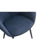 Fever - 2 Chaises aspect cordon bleu foncé/noir- 64x59x86 cm