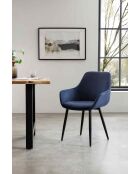 Fever - 2 Chaises aspect cordon bleu foncé/noir- 64x59x86 cm