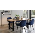 Fever - 2 Chaises aspect cordon bleu foncé/noir- 64x59x86 cm