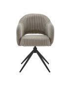 Fever - Fauteuil in lichtgrijze cordurolook - 58x60x84 cm