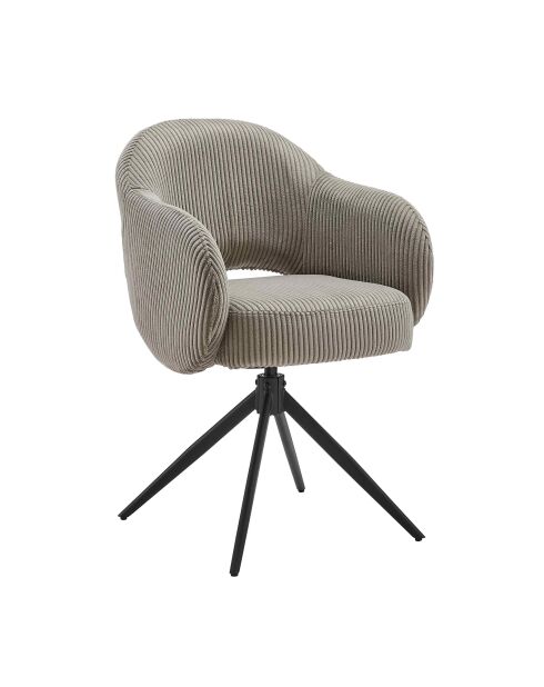 Fever - Fauteuil in lichtgrijze cordurolook - 58x60x84 cm