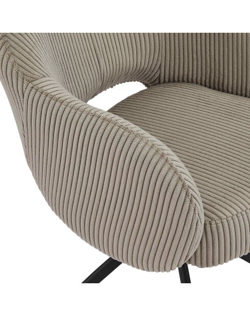 Fever - Fauteuil in lichtgrijze cordurolook - 58x60x84 cm