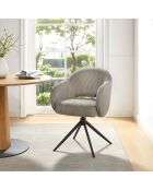 Fever - Fauteuil in lichtgrijze cordurolook - 58x60x84 cm